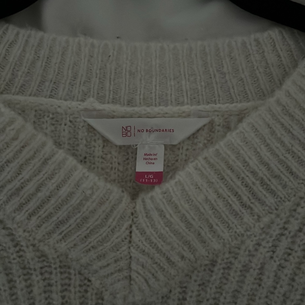 Oversized white knit sweater - Picture 3 of 4